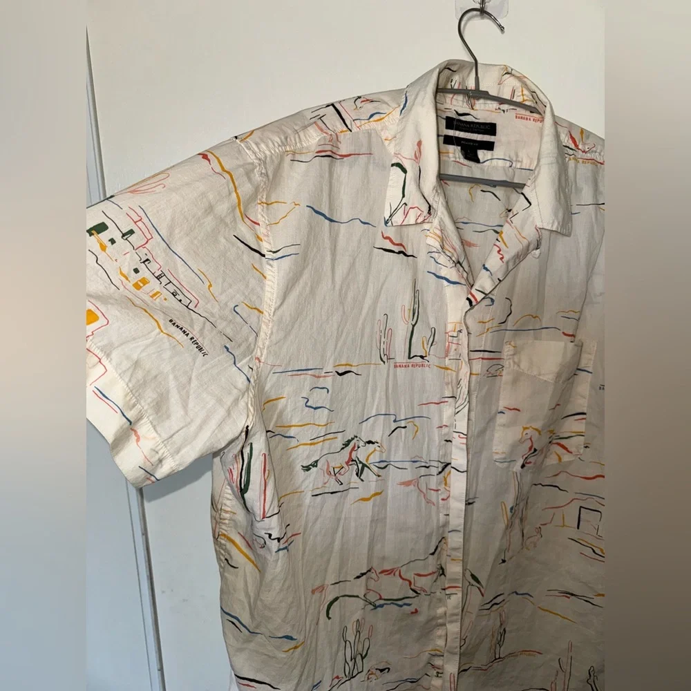 Banana Republic White Casual Button Down Shirt